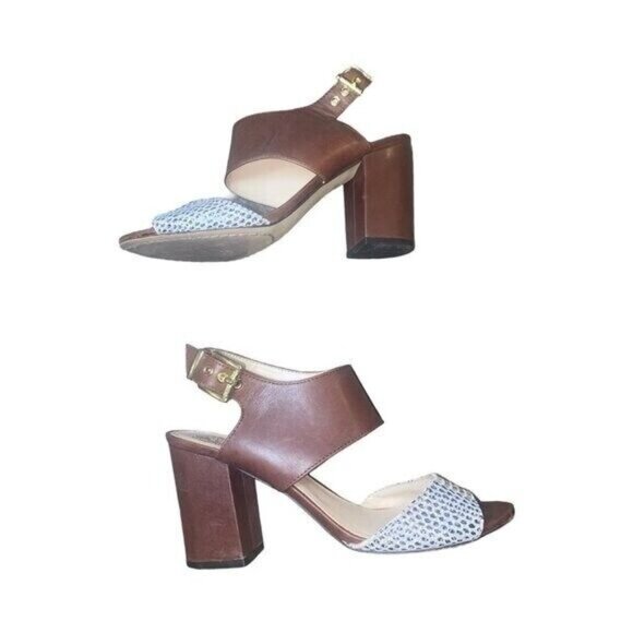 Vince Camuto Warma Snakeskin & Leather Size 5.5 Ankle Strap Block Heeled Sandal - Picture 5 of 11